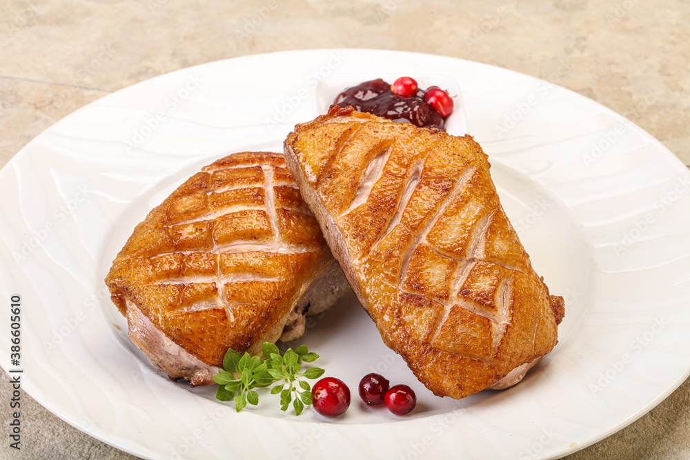 Roasted duck breast with sauce Roasted duck breast with sauce