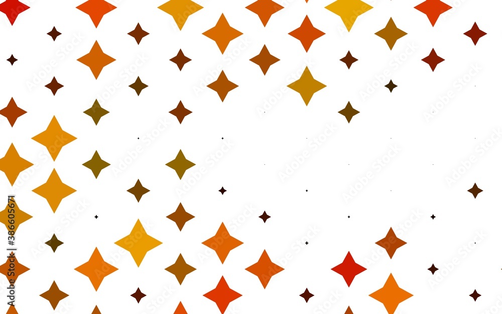 Obraz premium Light Orange vector pattern with christmas stars.