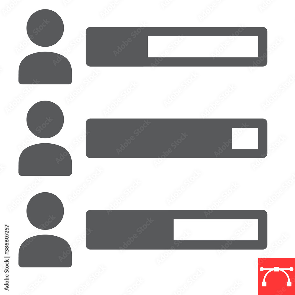Voting statistics glyph icon, election and survey, vote statistic sign vector graphics, editable stroke solid icon, eps 10. Voting statistics glyph icon, election and survey, vote statistic sign vector graphics, editable stroke solid icon, eps 10.
