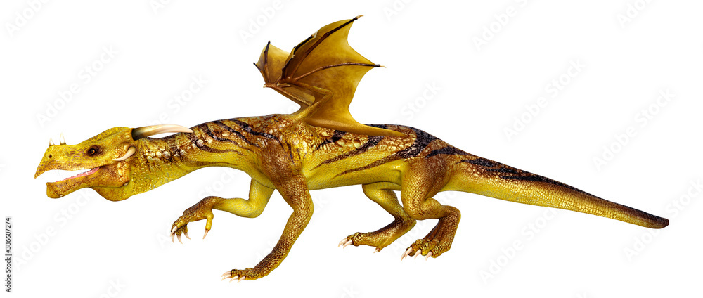 Obraz premium 3D Rendering Fairy Tale Dragon on White