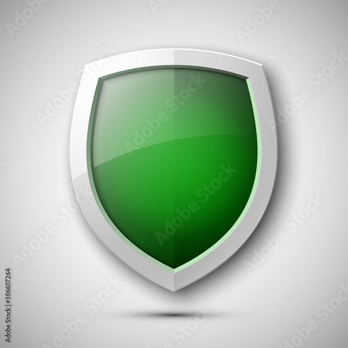 Protection shield concept. Safety badge icon. Privacy banner. Security label. Defense tag. Presentation sticker shape illustration