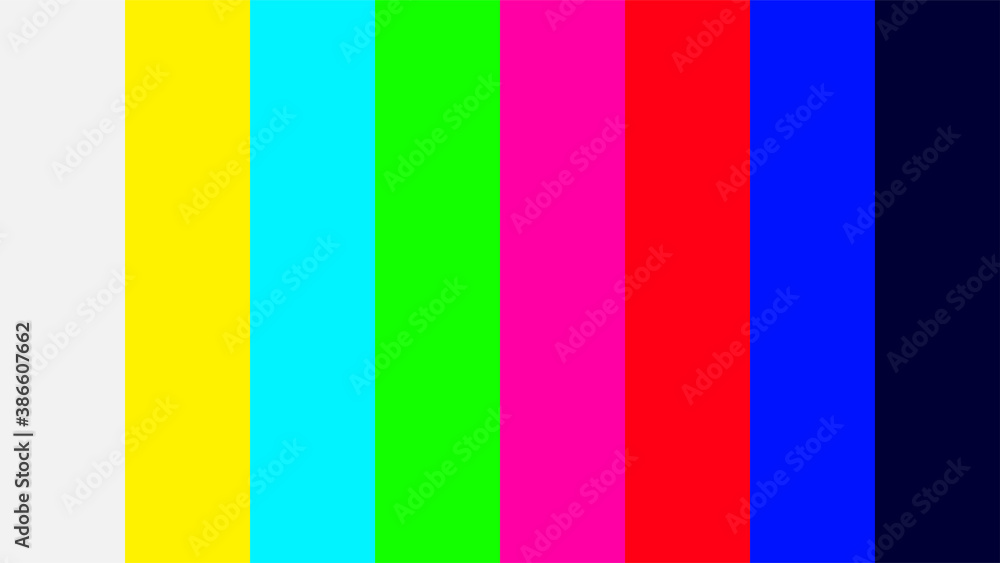 colorful colors signal of TV screen, television signal with graphic color film, video display screen color swatch tv for background - obrazy, fototapety, plakaty 