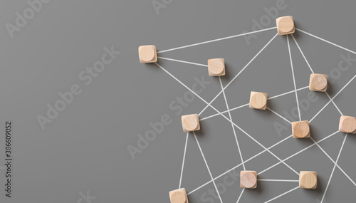 Abstract social network on a gray background