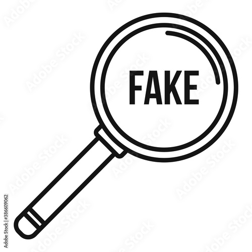Search fake news icon. Outline search fake news vector icon for web design isolated on white background