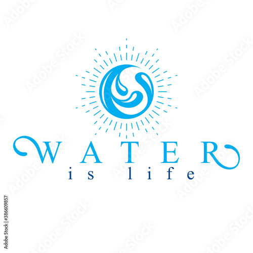Sea wave splash vector symb...