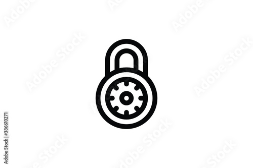 Police Outline Icon - Padlock Combination
