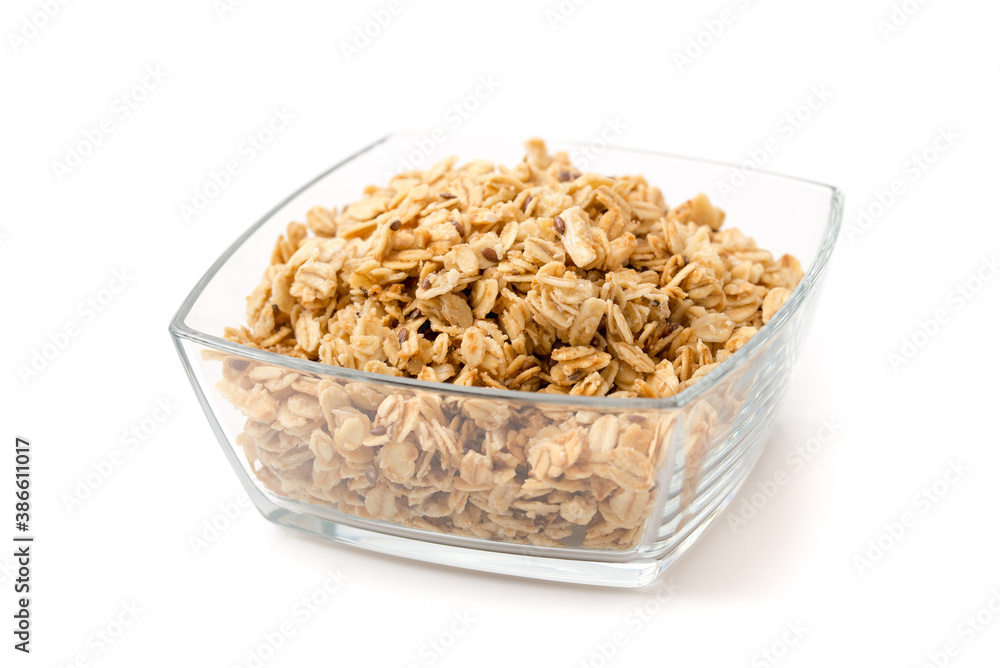 Hafermüsli mit Leinsamen und Mandeln Hafermüsli mit Leinsamen und Mandeln