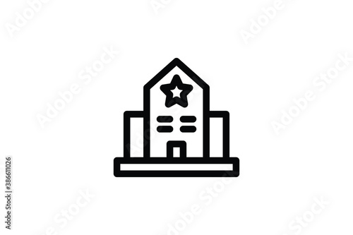 Police Outline Icon - Police Building