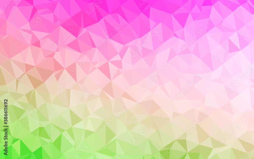 Fototapeta premium Light Pink, Green vector abstract mosaic backdrop.