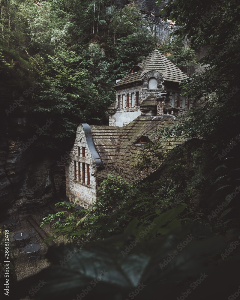 Old house in the forest in Bohemian Switzerland