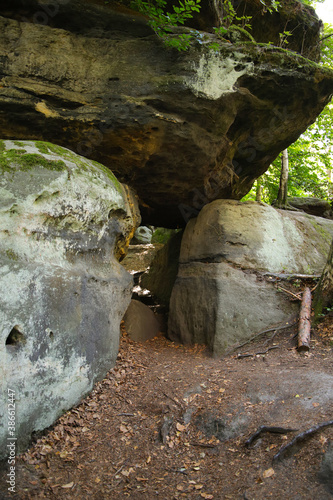 Rock labyrinth in Saxon Switzerland (Langenhennersdorf), Germany