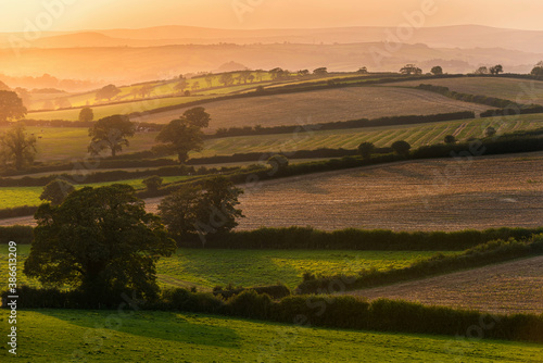 Sunset of the Fields - Berry Pomeroy Village in Devon in England in Europe