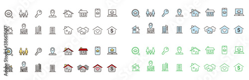 Real Estate icons collection vector