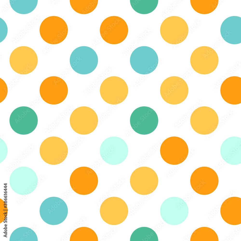 Seamless retro inspired youthful polka dot pattern in candy colors Seamless retro inspired youthful polka dot pattern in candy colors