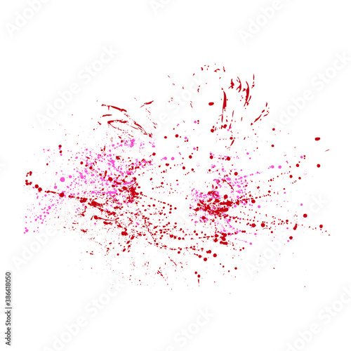Red ink splashes on white background. Eps 10 vector illustration.