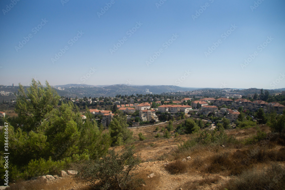 View over Jerusalem from the hills, Israel