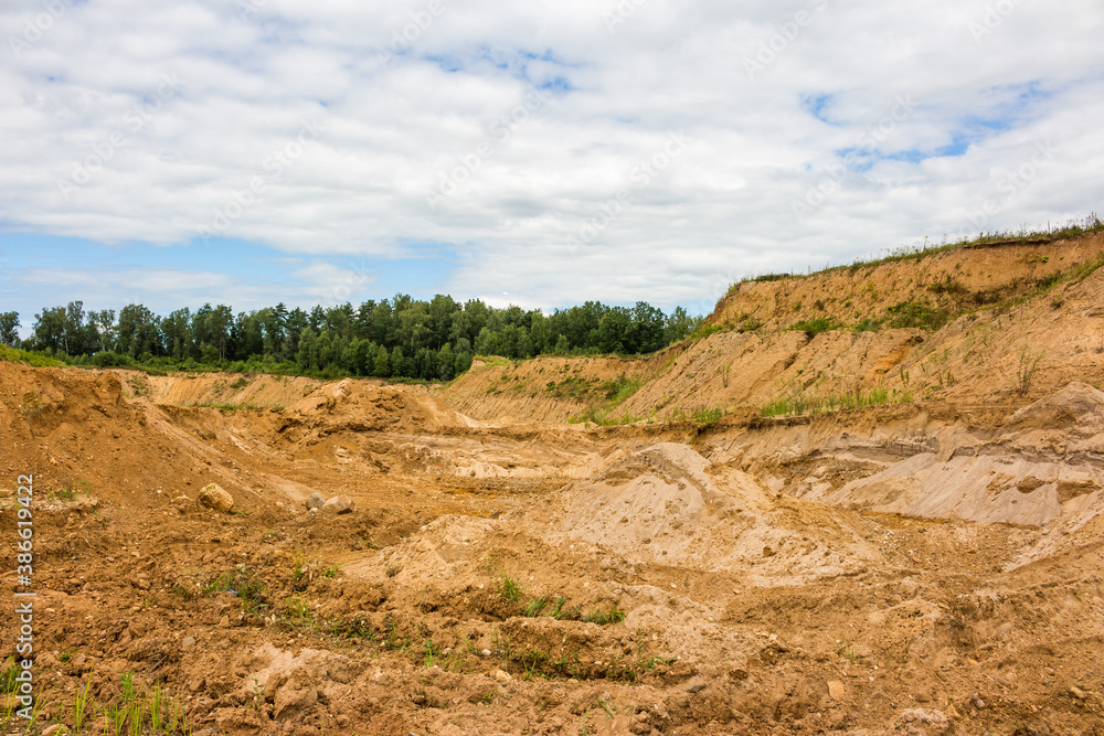 Panoramic view of the sand pit
