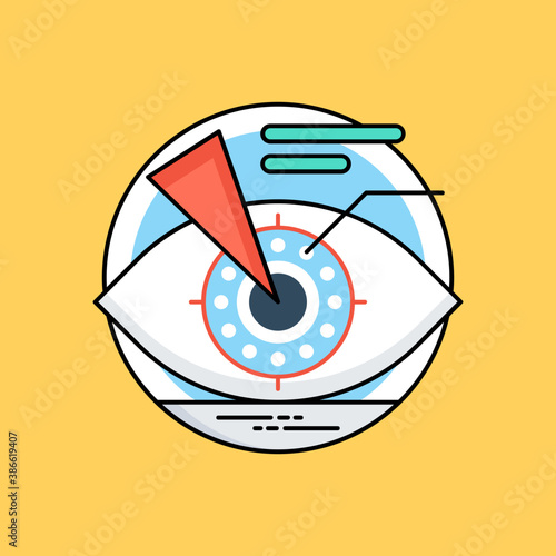 
Smart contact lens display or iris recognition icon vector 
