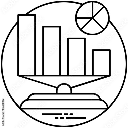 
Pie chart having a bar graph to offer market analysis icon
