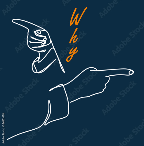 Two hands point at each other - fight concept