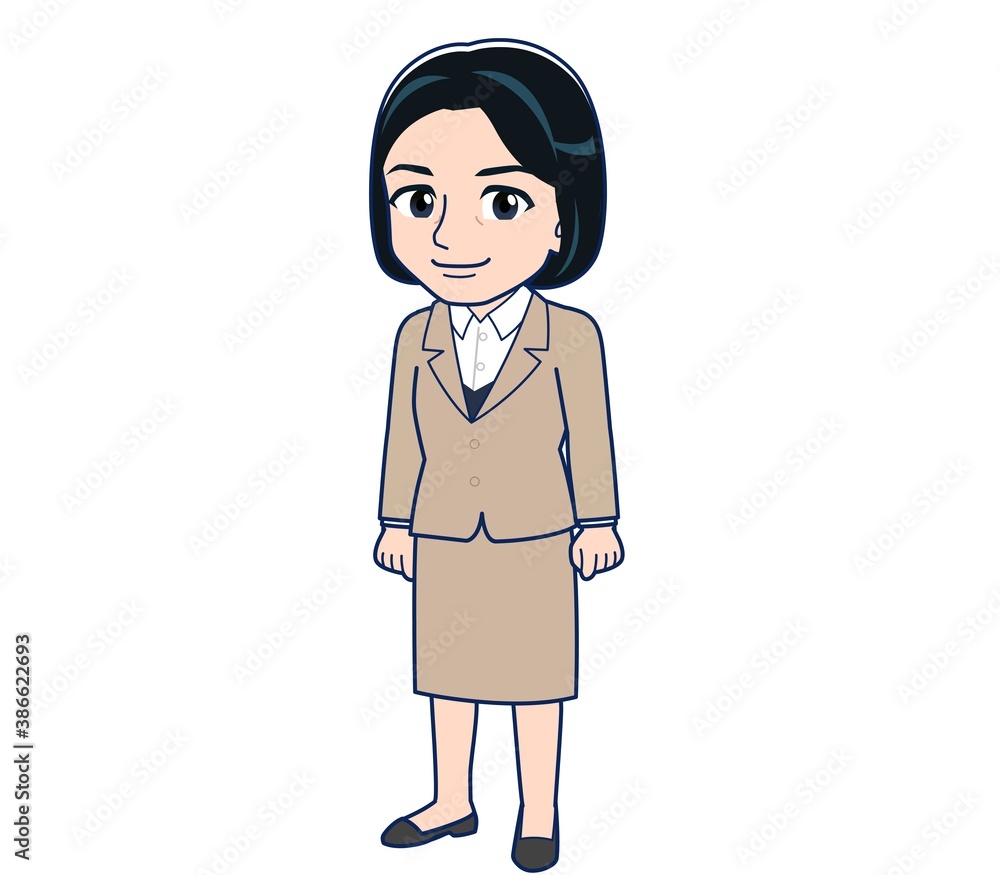 Bank clerk woman in a suit