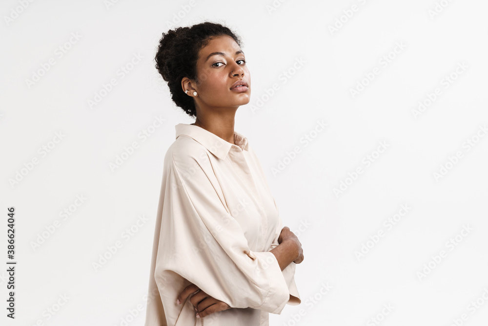 Confident young african woman casually dressed Confident young african woman casually dressed
