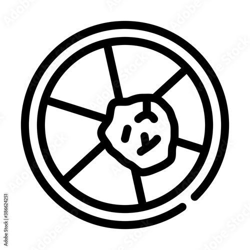 petri dish with biopsy line icon vector illustration