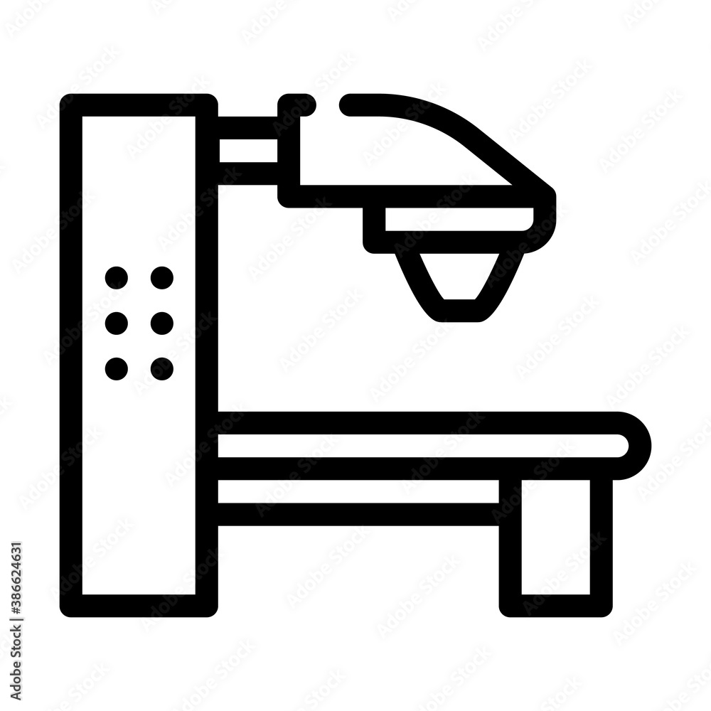 radiation therapy machine line icon vector illustration
