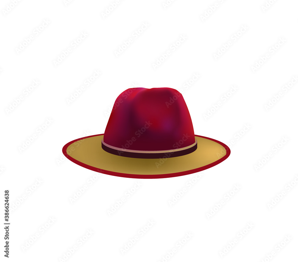 Red Fedora Hat Vector Illustration Stock Vector Adobe Stock