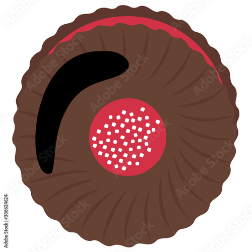
Two crispy biscuit sandwich with chocolate cream inside, this is chocolate biscuits icon 
