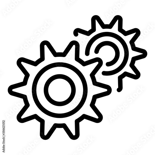 Gear car icon. Outline gear car vector icon for web design isolated on white background