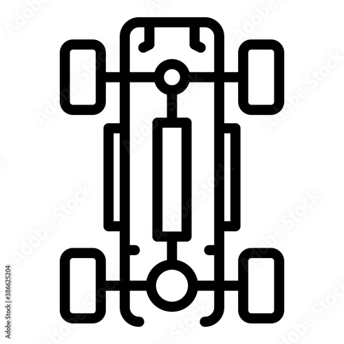 Car wheels base icon. Outline car wheels base vector icon for web design isolated on white background