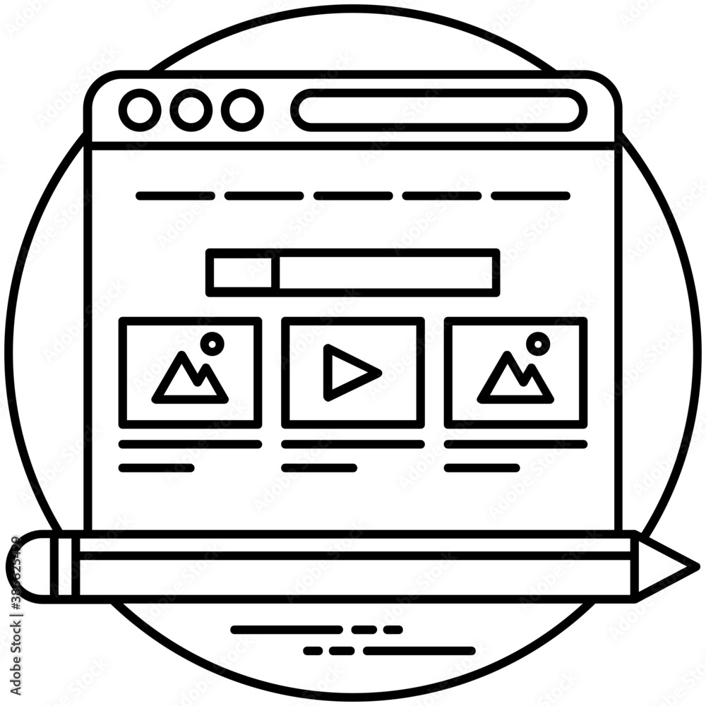 Drawn illustration in a screen representing graphic design process
Drawn illustration in a screen representing graphic design process