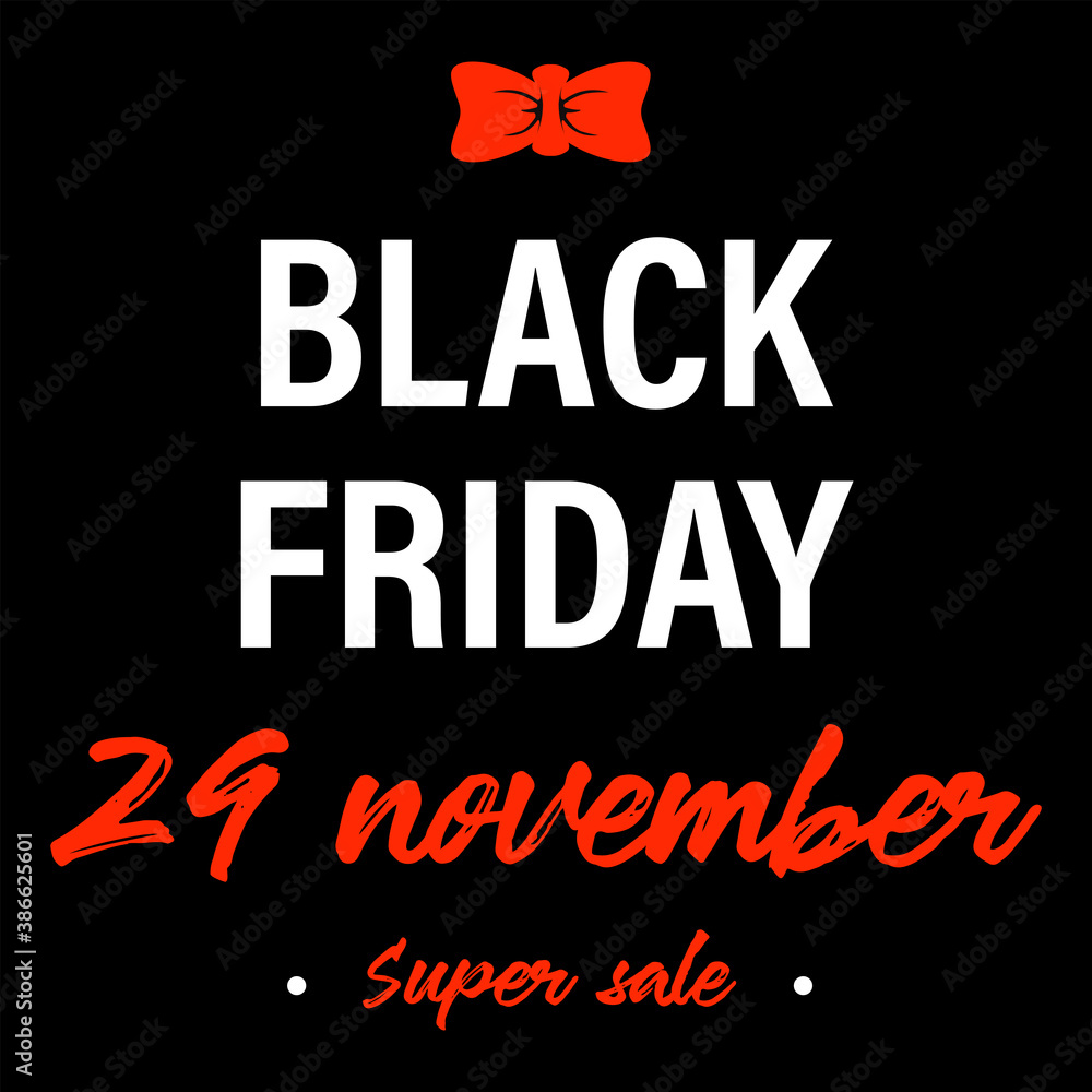 Black friday holiday 29 november, banner or label