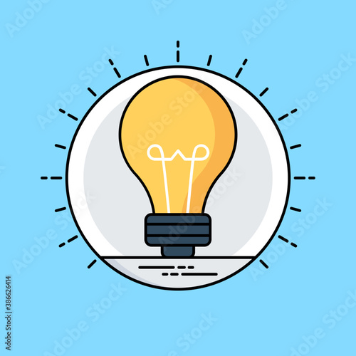 
Round circular shape having light bulb in it with pencil inside, an icon for creative process 
