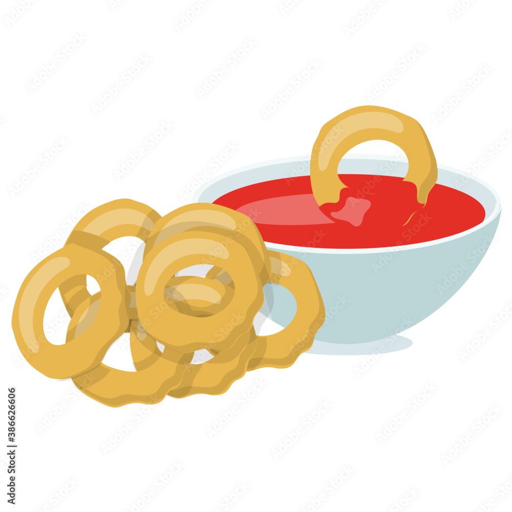 fried onion rings 21387861 Vector Art at Vecteezy