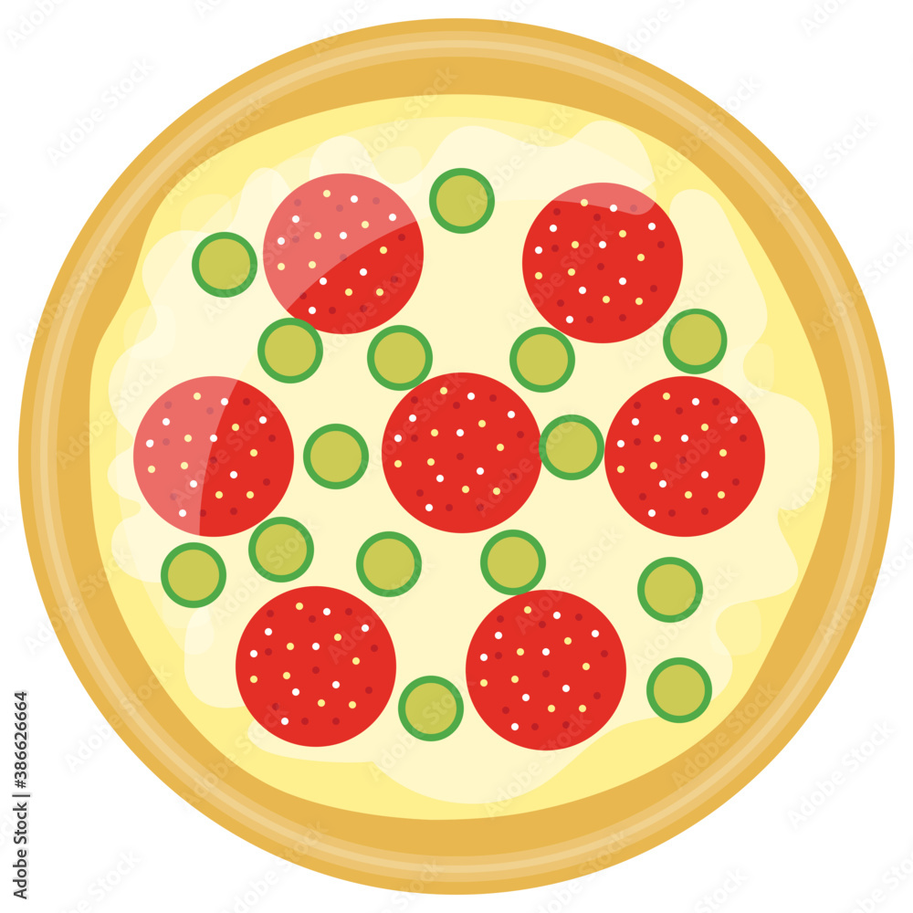 Icon denoting jalapeno pizza by showing crust sprinkled with tomatoes and green olives
Icon denoting jalapeno pizza by showing crust sprinkled with tomatoes and green olives