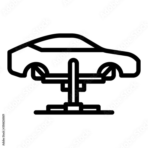 Diagnostic car lift icon. Outline diagnostic car lift vector icon for web design isolated on white background