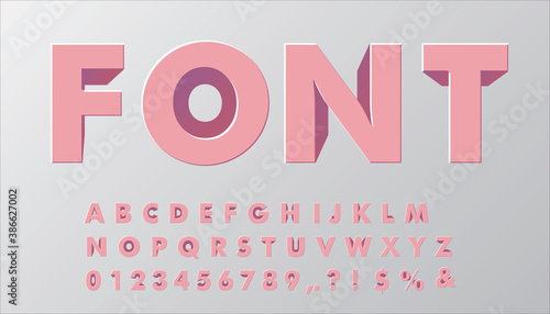 Set of 3D stye letters. Typography design.Eps10 vector.