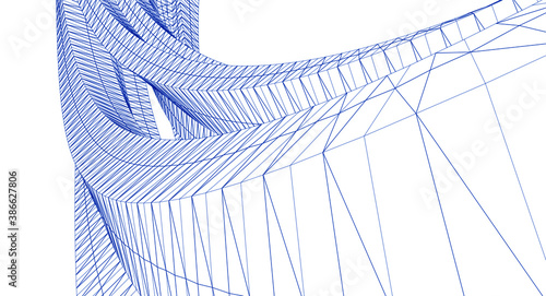 abstract architecture arch 3d illustration