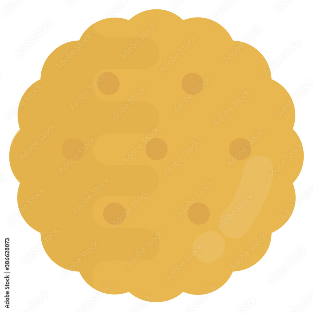 A flat sweet chip cookie with holes is making biscuit icon
A flat sweet chip cookie with holes is making biscuit icon