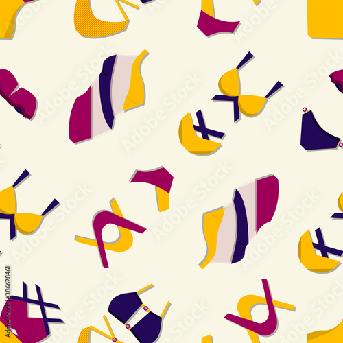 Pattern of fashion women swimwear. vector illustration.