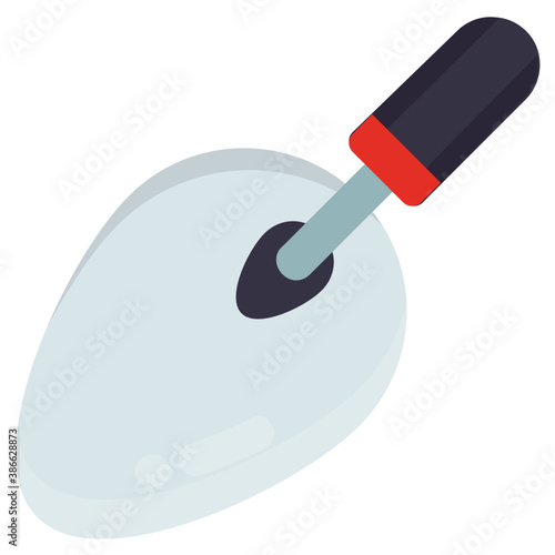 
A flat spoon with handle to grip representing cake spatula 
