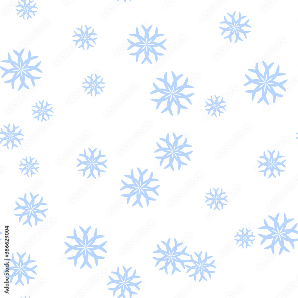 Seamless vector 10 eps snowflakes pattern. Chaotic snowflake elements blue background. For design, fabric, textile, web, wrapping. Seamless vector 10 eps snowflakes pattern. Chaotic snowflake elements blue background. For design, fabric, textile, web, wrapping.