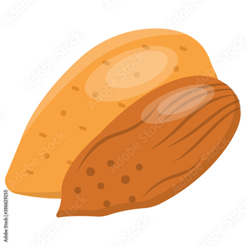 
A nut covered in shallow shell, almond . helpful in controlling cholesterol 
