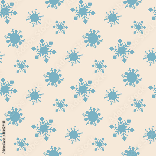 Seamless vector snowflakes pattern. Winter snowflake elements background. For design, fabric, textile, web, wrapping, cover etc. 10 eps design.