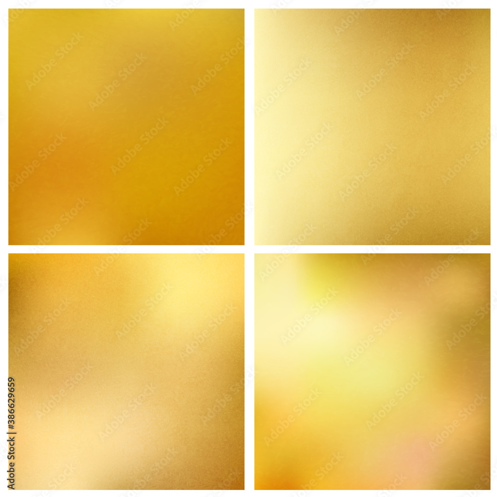 Fototapeta premium Golden textured square backgrounds. Vector