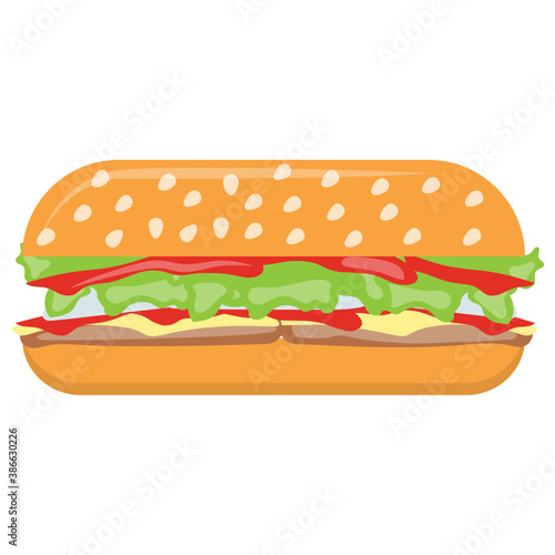 
Stuffing inside sesame breads making a sandwich like structure symbolizing burger 
