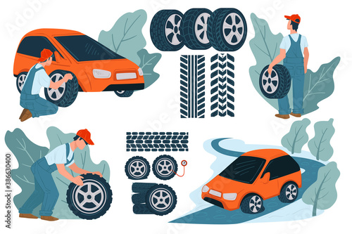 Mechanics services and car maintenance shop vector