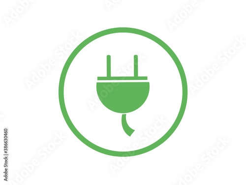 Button Stromstecker grün Vektor 